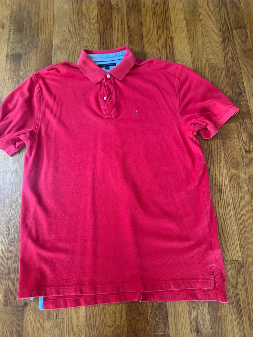 Tommy Hilfiger Bright Red Men's Polo Shirt with Chest Logo